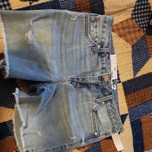 Distressed Denim Shorts